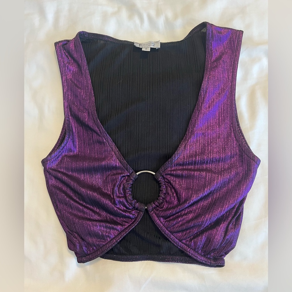 Beginning Boutique shimmery purple shirt